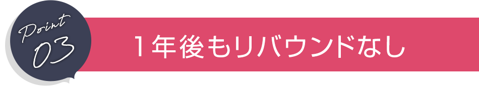 1年後もリバウンドなし